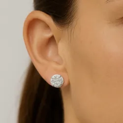Vente Flash : Boucles d'oreilles Diamants Naturels 1 ct en Or Blanc 18K