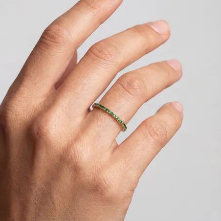 Flash Sale: LOVE Half Eternity Ring in Rose Gold with Tsavorites