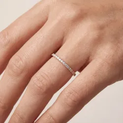 Media Alianza LOVE con Diamantes Naturales en Oro Rosa 18K