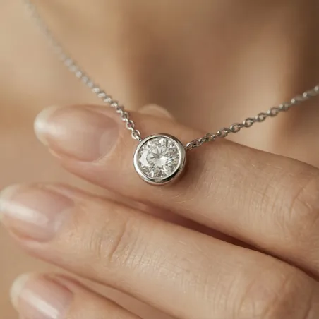 Pendentif Pure Cristal Diamant Blanc Argent 925 - Maison Kern