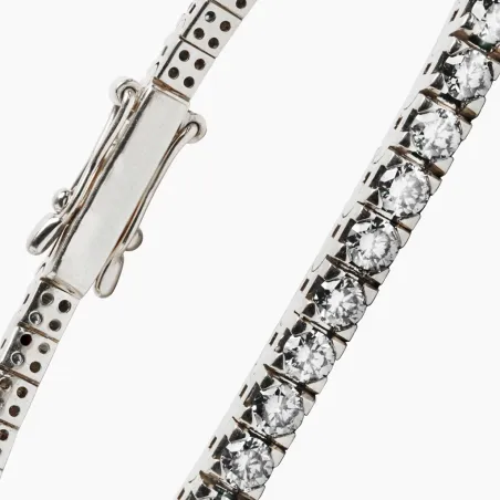 Bracelet Cristal Diamant Blanc Argent 925 Rhodi&eacute; Blanc - Maison Kern