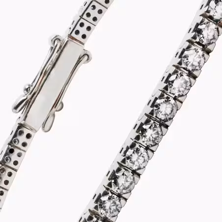 Bracelet Cristal Diamant Blanc Argent 925 Rhodié Blanc - Maison Kern