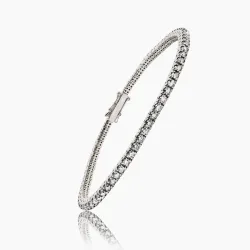 Bracelet Cristal Diamant Blanc Argent 925 Rhodi&eacute; Blanc - Maison Kern