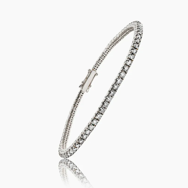 Bracelet Cristal Diamant Blanc Argent 925 Rhodi&eacute; Blanc - Maison Kern