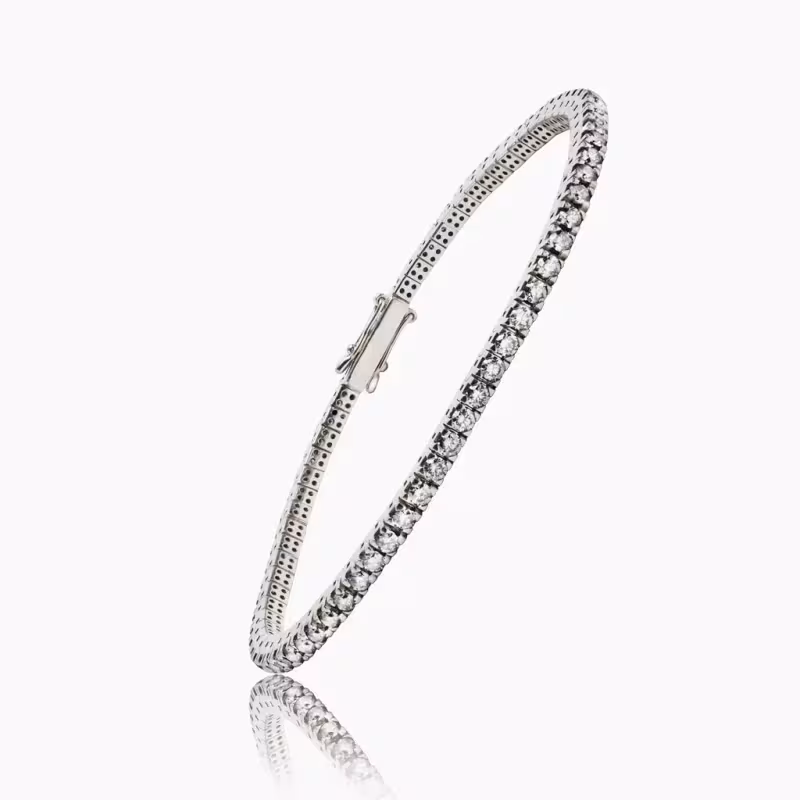 Bracelet Cristal Diamant Blanc Argent 925 Rhodié Blanc - Maison Kern