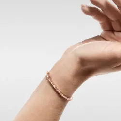 Bracelet Cristal Diamant Blanc Argent 925 Rhodi&eacute; Rose - Maison Kern