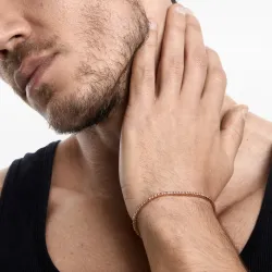 Bracelet Cristal Diamant Blanc Argent 925 Rhodié Rose - Maison Kern