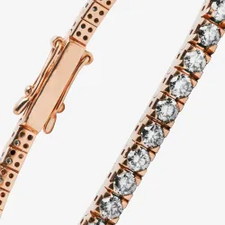 Bracelet Cristal Diamant Blanc Argent 925 Rhodi&eacute; Rose - Maison Kern