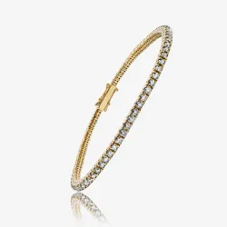 Bracelet Cristal Diamant Blanc Argent 925 Rhodié Jaune - Maison Kern