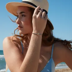 Bracelet Diamants Bleus Synhtétiques Argent 925 Rhodié Blanc - Maison Kern