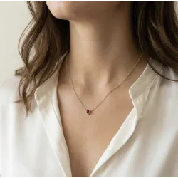 Natürlicher Rubin Anhänger 5 mm in 18K Gelbgold | Celinni