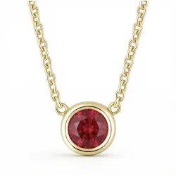 Pendentif Rubis Naturel 5 mm – Collier Or Jaune 18 carats
