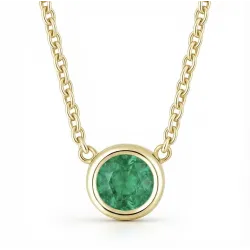 Pendentif Émeraude Naturelle 5 mm en Or Jaune 18K | Celinni