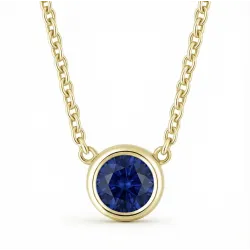 Pendentif Saphir Naturel 5 mm en Or Jaune 18K | Celinni