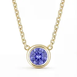 Pendentif Tanzanite Naturelle 5 mm en Or Jaune 18K | Celinni