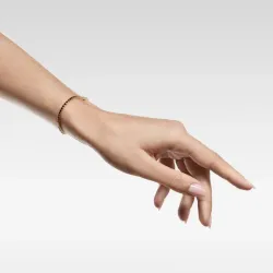 Bracelet Diamants Noirs Synthétiques Argent 925 Rhodié Jaune - Maison Kern