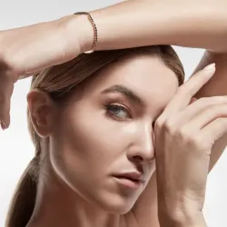 Bracelet Diamants Noirs Synthétiques Argent 925 Rhodié Jaune - Maison Kern