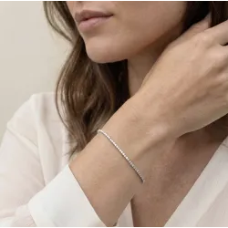 Bracelet rivière de diamants Or blanc 18K - 15cm - 1.50 carat