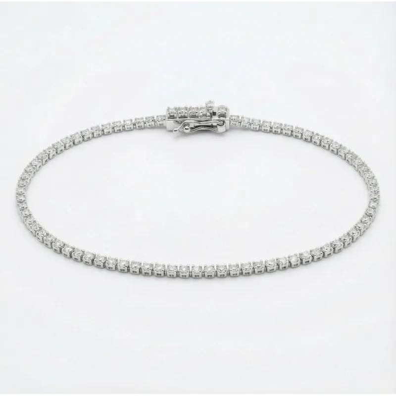 Bracelet rivière de diamants Or blanc 18K - 16cm - 1.60 carat