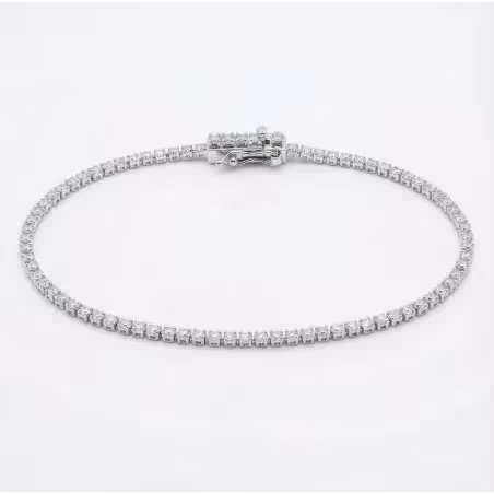 Bracelet rivière de diamants Or blanc 18K - 16cm - 1.60 carat