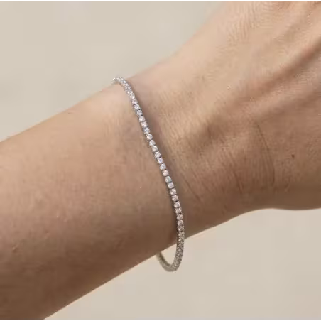 Bracelet rivière de diamants Or blanc 18K - 16cm - 1.60 carat
