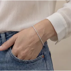 Bracelet rivière de diamants Or blanc 18K - 16cm - 1.60 carat