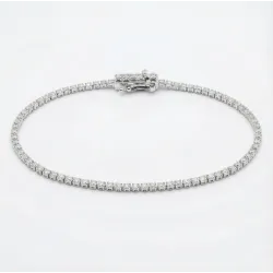 Bracelet rivière de diamants Or blanc 18K - 17cm - 1.70 carat
