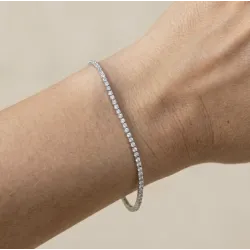 Bracelet rivière de diamants Or blanc 18K - 17cm - 1.70 carat