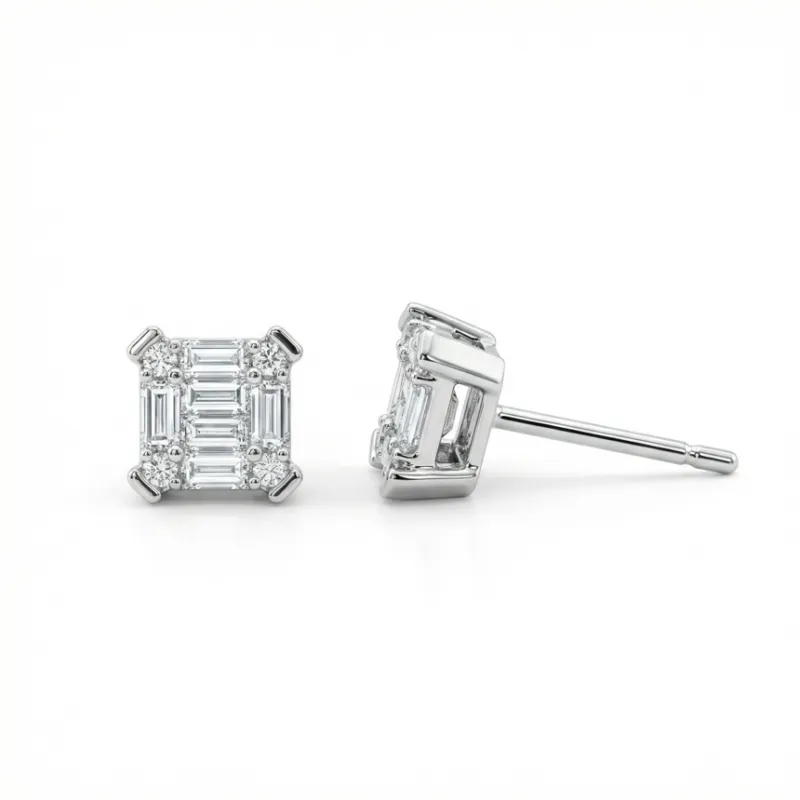 Boucles d'oreilles Sora en or blanc 18k et diamants naturels