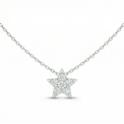 Pendentif étoile or blanc 18K et diamants naturels 0,10 ct