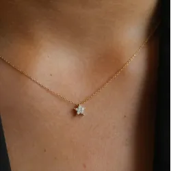 Pendentif étoile en or jaune 18K et diamant naturel 0,10 ct