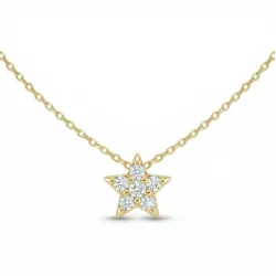 Pendentif étoile en or jaune 18K et diamant naturel 0,10 ct
