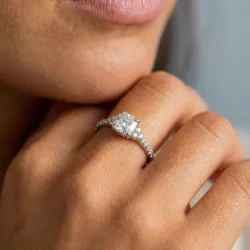 Celinni خاتم ماريون الماسي - مجموعة سوليتير فينتاج من