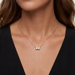 Collier Duo Diamants Naturels en Or rose 18K