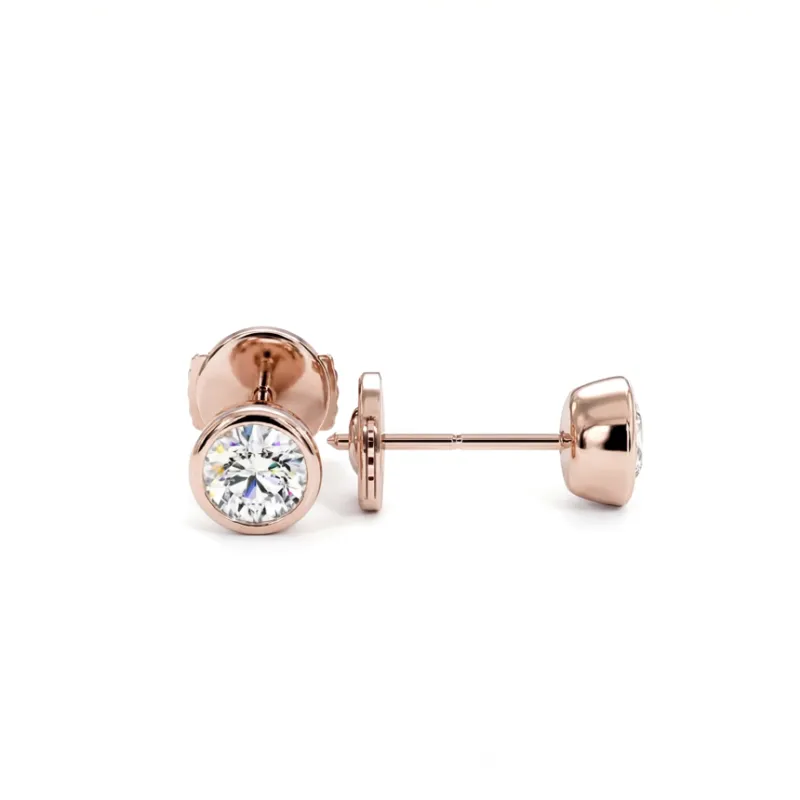 Boucles d'oreilles Diamants REINE - édition fine - Or rose 18K
