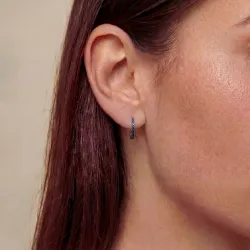 Aros de Zafiros Azules en Oro Blanco – Celinni