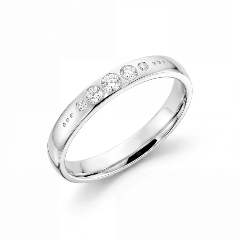 Alliance Serment en Or 18K et Diamants Naturels | Celinni