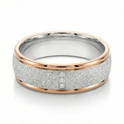 Consent Ehering Weiß- & Roségold 18K mit Naturdiamanten