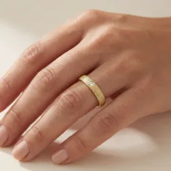 Courbe Ehering 18K Gelbgold mit Naturdiamant | Celinni