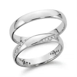 Ondine Trouwring 18K Witgoud & Natuurlijke Diamanten 0,005 ct