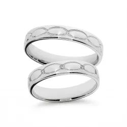 Cadence Ehering aus 18K Weißgold – Graviertes Design 4 mm