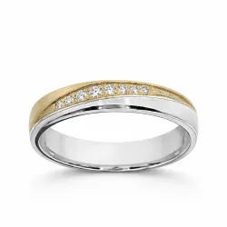 Haloa 18K White & Yellow Gold Natural Diamond Wedding Band