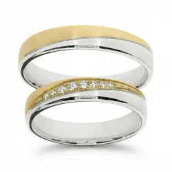 Alianza Haloa Oro Blanco y Amarillo 18K – Alianza Bicolor
