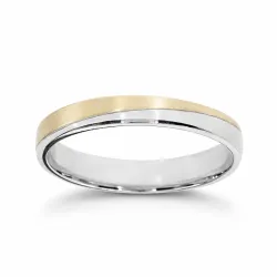 Alianza Haloa Oro Blanco y Amarillo 18K – Alianza Bicolor
