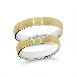 Brume Ehering Weiß- & Gelbgold 18K – Satiniert | Celinni
