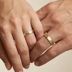 Brume Ehering Weiß- & Gelbgold 18K – Satiniert | Celinni