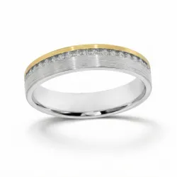 Alianza Opaline Oro Blanco y Amarillo 18K con Diamantes