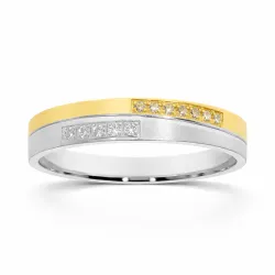 Irisée Ehering Weiß- & Gelbgold 18K mit Naturdiamanten