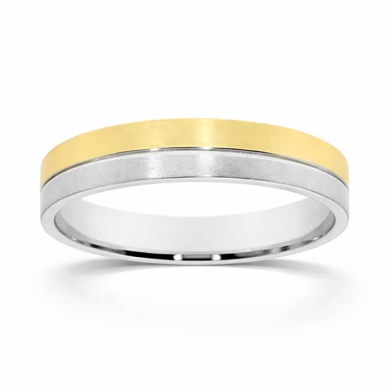 Irisée Trouwring Wit- & Geelgoud 18K – Tweekleurig | Celinni