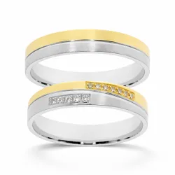 Irisée Trouwring Wit- & Geelgoud 18K – Tweekleurig | Celinni
